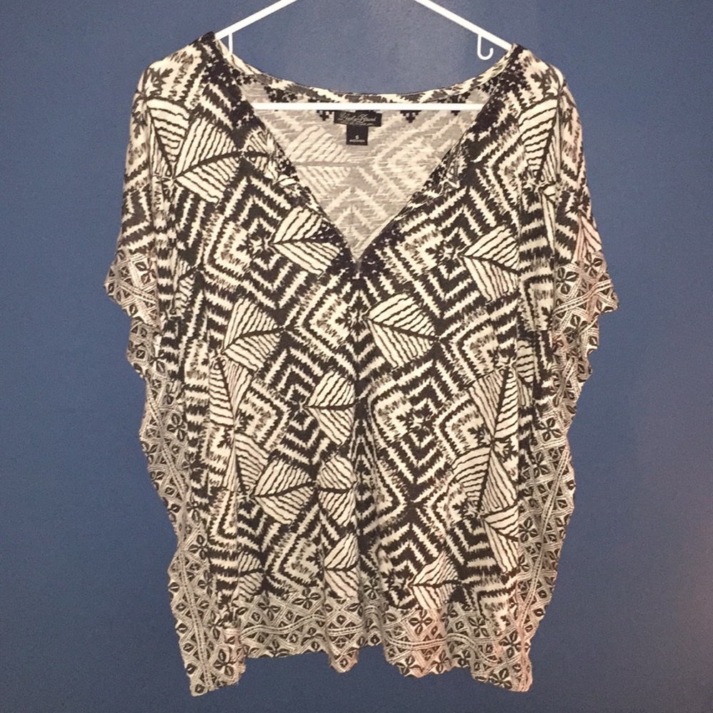 Lucky Brand black and white printed top